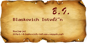 Blaskovich István névjegykártya